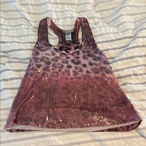 Charlotte Russe Pink and Black Sequin Tank